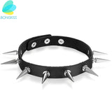 Boniskiss Gothic Rivet Choker Necklace Leather Pendant Collar Charm