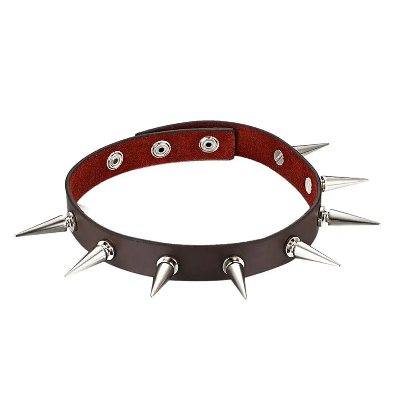 Boniskiss Gothic Rivet Choker Necklace Leather Pendant Collar Charm