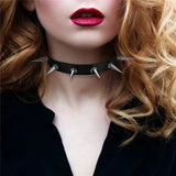 Boniskiss Gothic Rivet Choker Necklace Leather Pendant Collar Charm