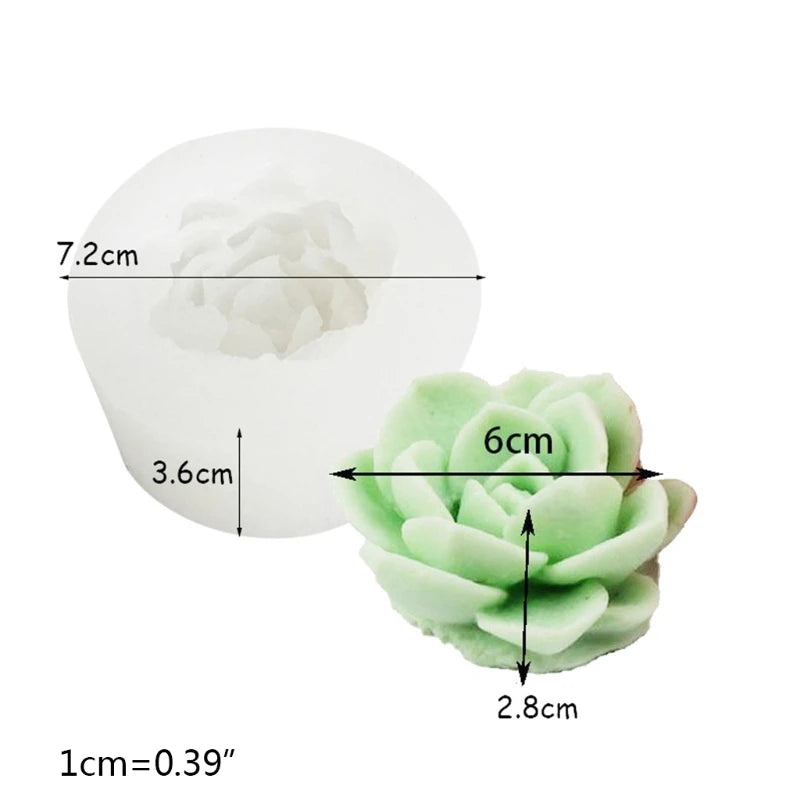 3D Silicone Succulents Mold for Fondant Cake Decoration