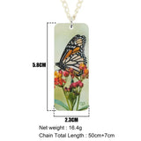 Acrylic Rectangle Spot Butterfly Necklace Choker
