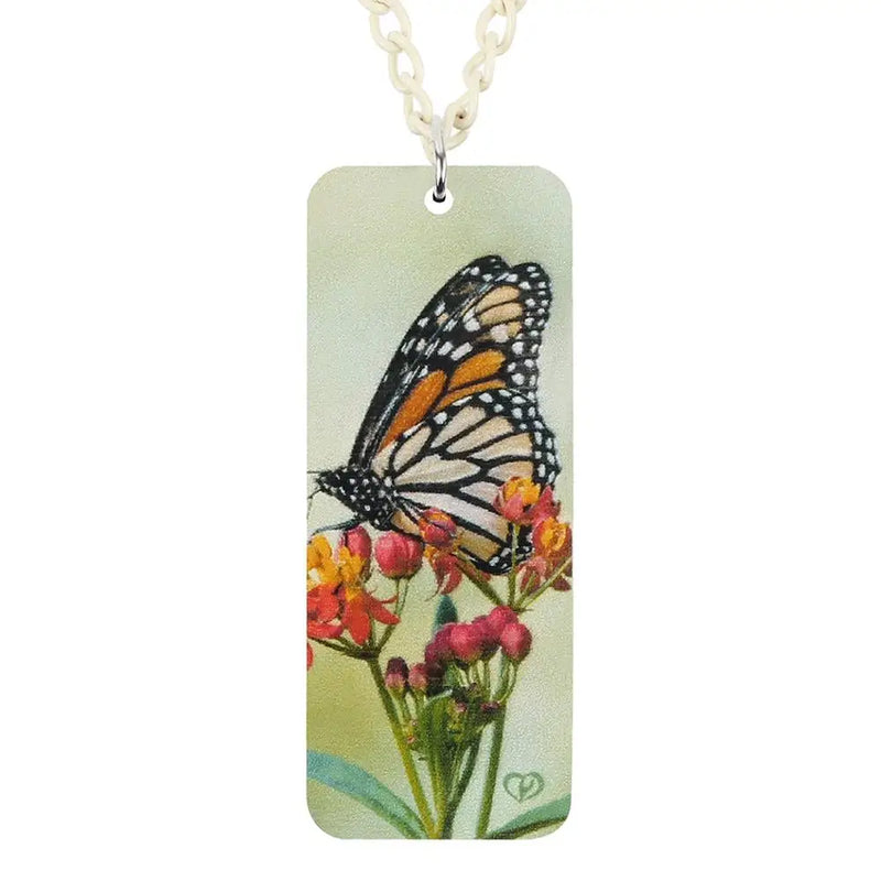 Acrylic Rectangle Spot Butterfly Necklace Choker