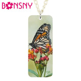 Acrylic Rectangle Spot Butterfly Necklace Choker