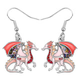 Floral Dragon Dinosaur Earrings Drop Dangle Animal Jewelry for Women Girls Teens