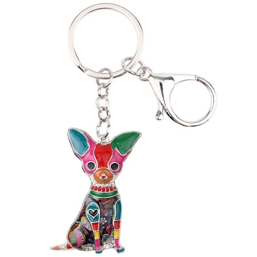 Chihuahuas Dog Key Chain for Women Girls Bag Car Pendant