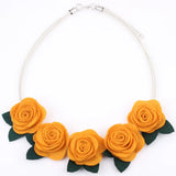 Flowers Fabric Collar Necklace Choker for Women