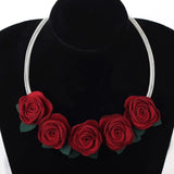 Flowers Fabric Collar Necklace Choker for Women