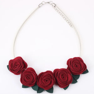 Flowers Fabric Collar Necklace Choker for Women