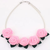 Flowers Fabric Collar Necklace Choker for Women