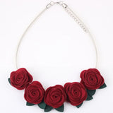 Flowers Fabric Collar Necklace Choker for Women