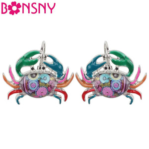 Ocean Crab Stud Drop Earrings Animal Jewelry For Women