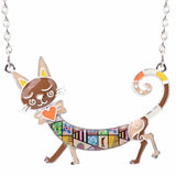 Maxi Enamel Kitten Cat Choker Necklace Alloy Pendant Chain Collar