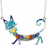 Maxi Enamel Kitten Cat Choker Necklace Alloy Pendant Chain Collar