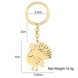 Bonsny Stainless Steel Turkey Keychain