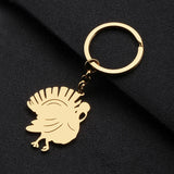 Bonsny Stainless Steel Turkey Keychain