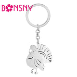 Bonsny Stainless Steel Turkey Keychain