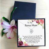 Bonus Mom Necklace Family Jewelry CZ Pendant Necklaces Women Wedding Gift