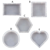 Resin Bookend Molds 3D Rectangle Square Hexagon Round Heart