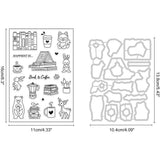 Books Coffee Animals Die and Stamp Set for Card Making DIY Scrapbook Album