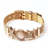 Crystal Star Charms Beads Mesh Bracelet & DIY Chain for Woman & Girls