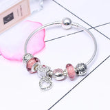Heart Crystal Beads Charm Bracelet for Women Jewelry Gift