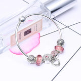 Heart Crystal Beads Charm Bracelet for Women Jewelry Gift