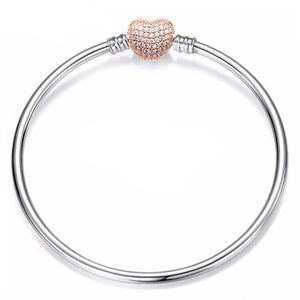 Crystal Heart Charm Bracelet for Women DIY Jewelry