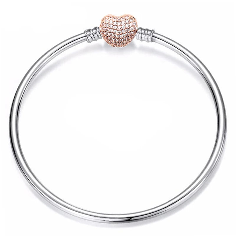 Crystal Heart Charm Bracelet for Women DIY Jewelry