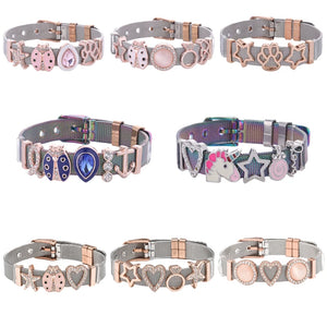 Multicolor Unicorn & Heart Charm Bracelets For Women European Chain