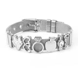 Mesh Bracelet Crystal Star Crown Charm Bracelet for Woman Jewelry Gift