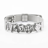 Mesh Bracelet Crystal Star Crown Charm Bracelet for Woman Jewelry Gift