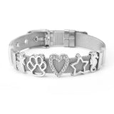 Mesh Bracelet Crystal Star Crown Charm Bracelet for Woman Jewelry Gift