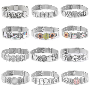 Mesh Bracelet Crystal Star Crown Charm Bracelet for Woman Jewelry Gift