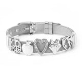 Mesh Bracelet Crystal Star Crown Charm Bracelet for Woman Jewelry Gift