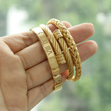 Borasi 3pcs/set Stainless Steel Braiding Bangles Cuff Bracelets For Men