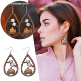 Personalized Wooden Teardrop Earrings