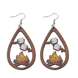 Personalized Wooden Teardrop Earrings