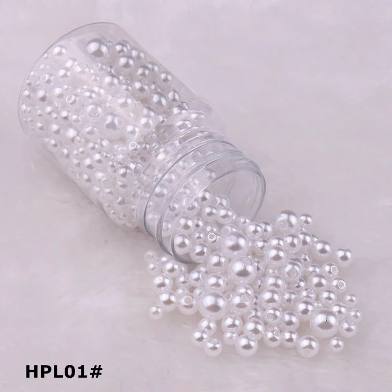 Colorful Smooth ABS Pearls With Hole Plastic Beads For Jewelry DIY