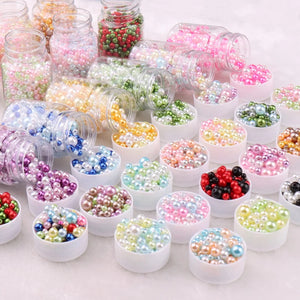 Colorful Smooth ABS Pearls With Hole Plastic Beads For Jewelry DIY