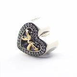 Golden Shine Bow Heart Beads for Bracelets