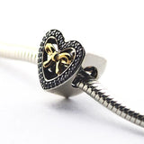 Golden Shine Bow Heart Beads for Bracelets