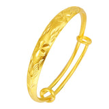 24k Gold-Plated Car Flower Bracelet for Women