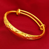 24k Gold-Plated Car Flower Bracelet for Women