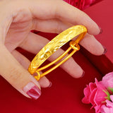 24k Gold-Plated Car Flower Bracelet for Women