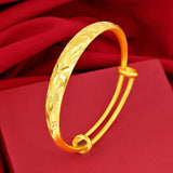 24k Gold-Plated Car Flower Bracelet for Women
