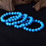 Turquoise Beads Buddha Prayer Bracelet Stretch Jewelry 10mm