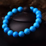 Turquoise Beads Buddha Prayer Bracelet Stretch Jewelry 10mm