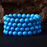 Turquoise Beads Buddha Prayer Bracelet Stretch Jewelry 10mm
