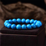 Turquoise Beads Buddha Prayer Bracelet Stretch Jewelry 10mm