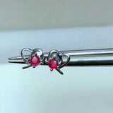 925 Sterling Silver Ruby Lady Earrings 3*3mm